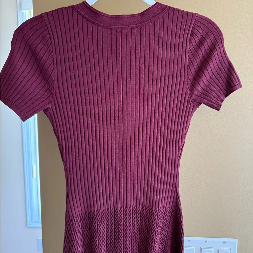 Sandro Milla Knit Midi Dress in Bordeaux size 36 - Picture 6 of 11